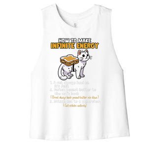 How To Make Infinite Energy Cat Humor Minimalist Women's Racerback Cropped Tank