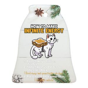 How To Make Infinite Energy Cat Humor Minimalist Ceramic Bell Ornament