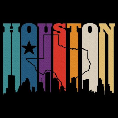 Houston Texas Map Skyline Gift Texas Home State Souvenir T-Shirt