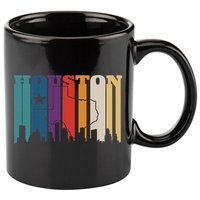 Houston Texas Map Skyline Gift Texas Home State Souvenir 11oz C Handle Ceramic Mug
