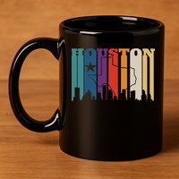 Houston Texas Map Skyline Gift Texas Home State Souvenir 11oz C Handle Ceramic Mug