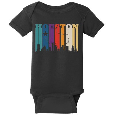 Houston Texas Map Skyline Gift Texas Home State Souvenir Baby Bodysuit