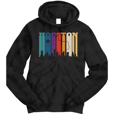 Houston Texas Map Skyline Gift Texas Home State Souvenir Tie Dye Hoodie