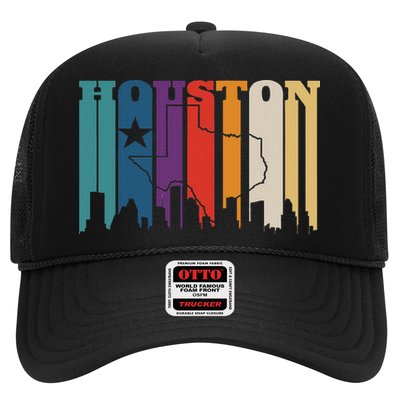 Houston Texas Map Skyline Gift Texas Home State Souvenir Trucker Hat