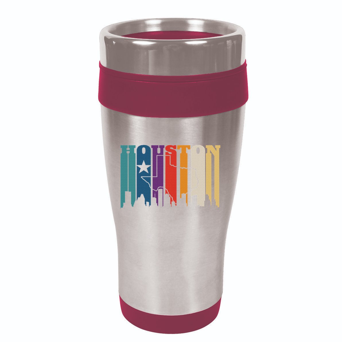 Houston Texas Map Skyline Gift Texas Home State Souvenir 16oz Travel Tumbler