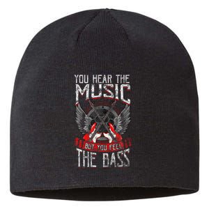 Hear The Music Feel The Bass Player Bassist Guitarist Gift Sustainable Beanie