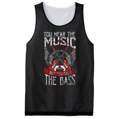 Hear The Music Feel The Bass Player Bassist Guitarist Gift Mesh Reversible Basketball Jersey Tank