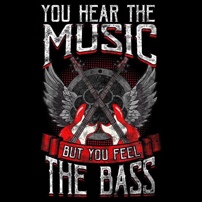 Hear The Music Feel The Bass Player Bassist Guitarist Gift Womens Tank Top