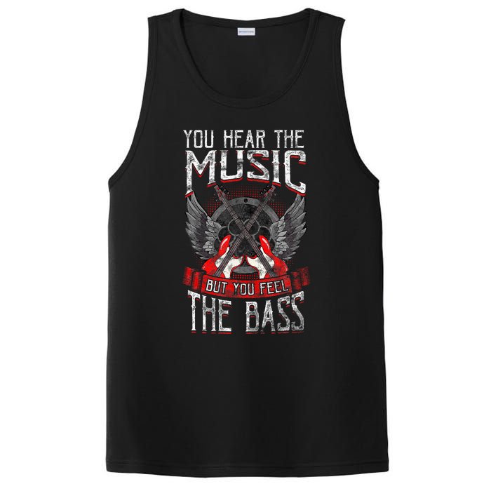 Hear The Music Feel The Bass Player Bassist Guitarist Gift PosiCharge Competitor Tank