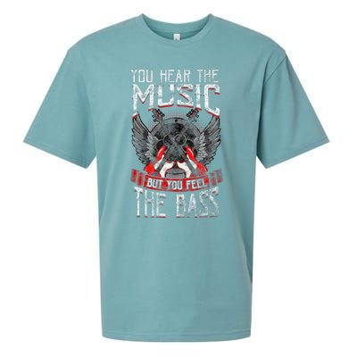 Hear The Music Feel The Bass Player Bassist Guitarist Gift Sueded Cloud Jersey T-Shirt