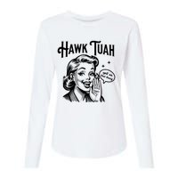 Hawk Tuah Meme Hawk Tush Spit On That Thang 50s Woman Funny Womens Cotton Relaxed Long Sleeve T-Shirt