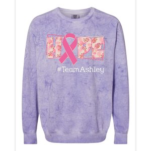 Hope Team Name Custom Breast Cancer Awareness Colorblast Crewneck Sweatshirt