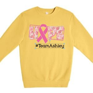 Hope Team Name Custom Breast Cancer Awareness Premium Crewneck Sweatshirt