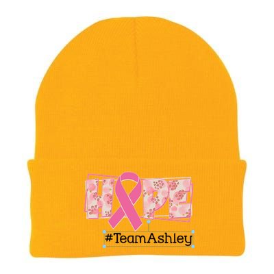 Hope Team Name Custom Breast Cancer Awareness Knit Cap Winter Beanie