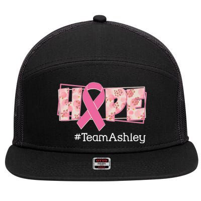 Hope Team Name Custom Breast Cancer Awareness 7 Panel Mesh Trucker Snapback Hat