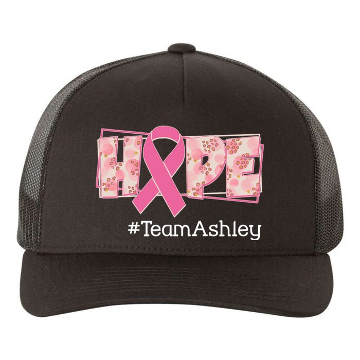 Hope Team Name Custom Breast Cancer Awareness Yupoong Adult 5-Panel Trucker Hat