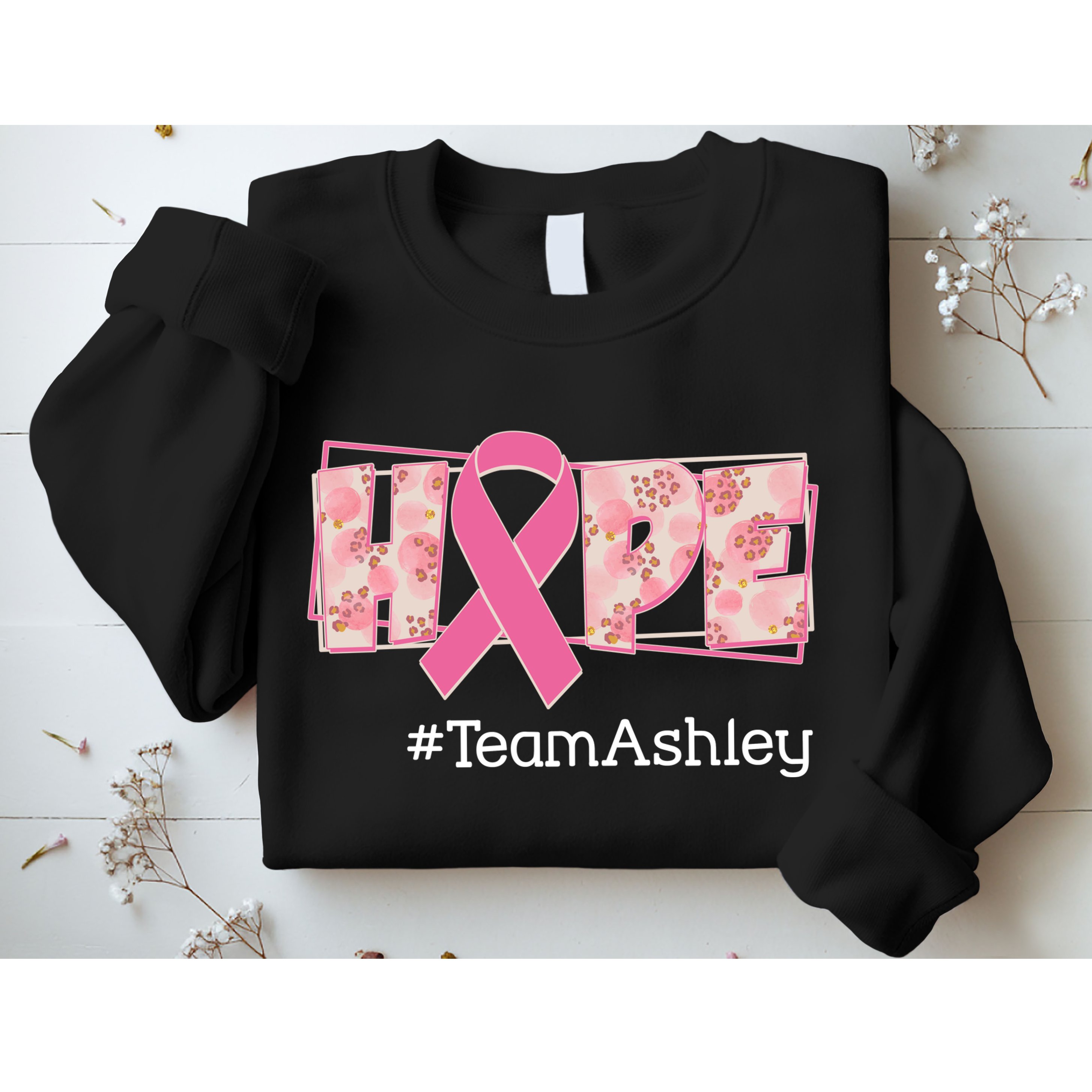 Hope Team Name Custom Breast Cancer Awareness Sweatshirt