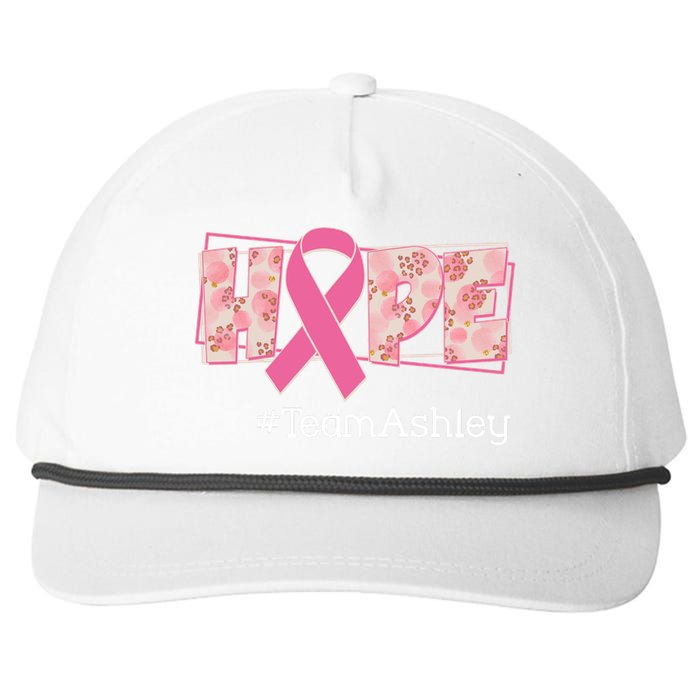 Hope Team Name Custom Breast Cancer Awareness Snapback Five-Panel Rope Hat