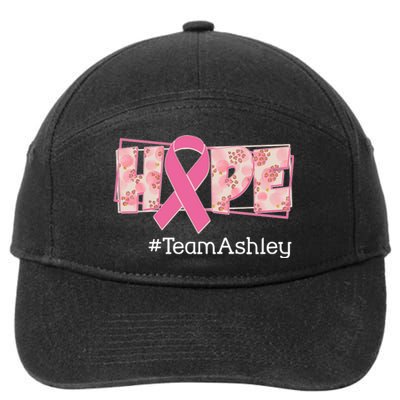 Hope Team Name Custom Breast Cancer Awareness 7-Panel Snapback Hat