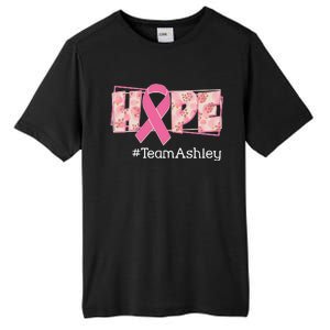 Hope Team Name Custom Breast Cancer Awareness Tall Fusion ChromaSoft Performance T-Shirt