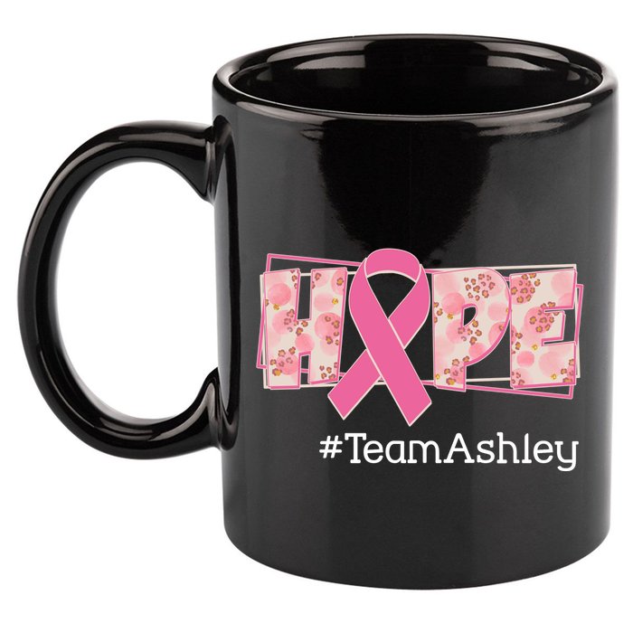 Hope Team Name Custom Breast Cancer Awareness 11oz C Handle Ceramic Mug
