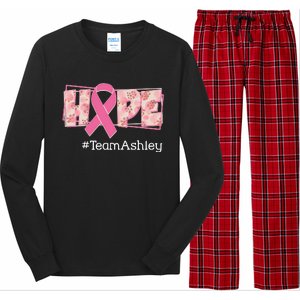 Hope Team Name Custom Breast Cancer Awareness Long Sleeve Pajama Set