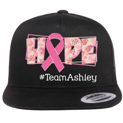 Hope Team Name Custom Breast Cancer Awareness Flat Bill Trucker Hat