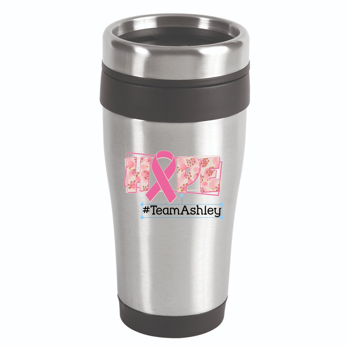 Hope Team Name Custom Breast Cancer Awareness 16oz Travel Tumbler