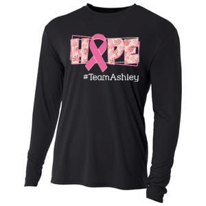 Hope Team Name Custom Breast Cancer Awareness Cooling Performance Long Sleeve Crew