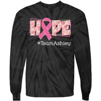 Hope Team Name Custom Breast Cancer Awareness Tie-Dye Long Sleeve Shirt