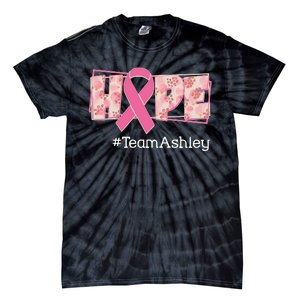 Hope Team Name Custom Breast Cancer Awareness Tie-Dye T-Shirt