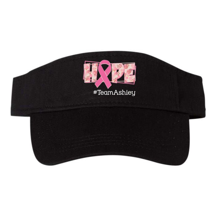 Hope Team Name Custom Breast Cancer Awareness Valucap Bio-Washed Visor