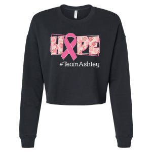 Hope Team Name Custom Breast Cancer Awareness Cropped Pullover Crew