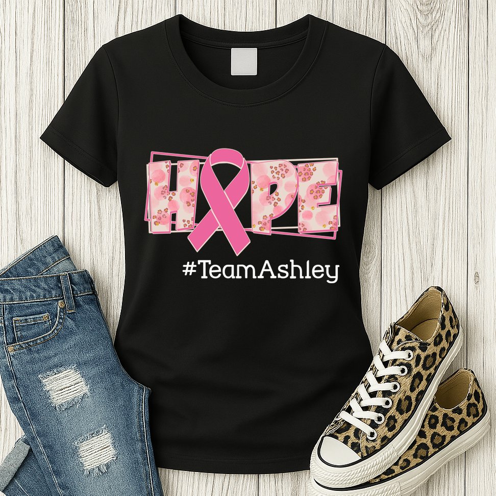 Hope Team Name Custom Breast Cancer Awareness Womens T-Shirt