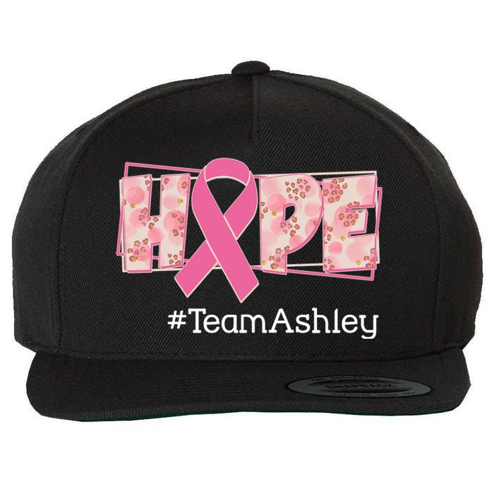 Hope Team Name Custom Breast Cancer Awareness Wool Snapback Cap