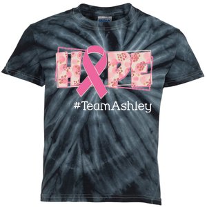 Hope Team Name Custom Breast Cancer Awareness Kids Tie-Dye T-Shirt