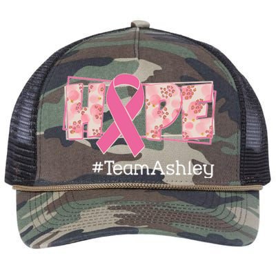 Hope Team Name Custom Breast Cancer Awareness Retro Rope Trucker Hat Cap