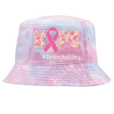 Hope Team Name Custom Breast Cancer Awareness Tie-Dyed Bucket Hat