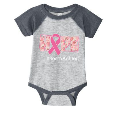 Hope Team Name Custom Breast Cancer Awareness Infant Baby Jersey Bodysuit