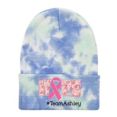 Hope Team Name Custom Breast Cancer Awareness Tie Dye 12in Knit Beanie