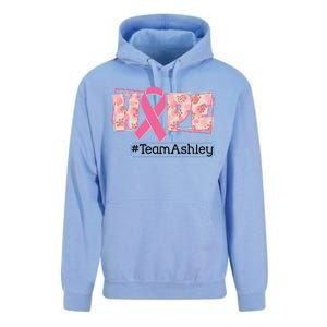 Hope Team Name Custom Breast Cancer Awareness Unisex Surf Hoodie