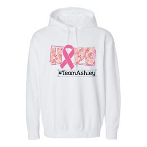 Hope Team Name Custom Breast Cancer Awareness Garment-Dyed Fleece Hoodie