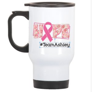 Hope Team Name Custom Breast Cancer Awareness Stainless Steel Travel Mug