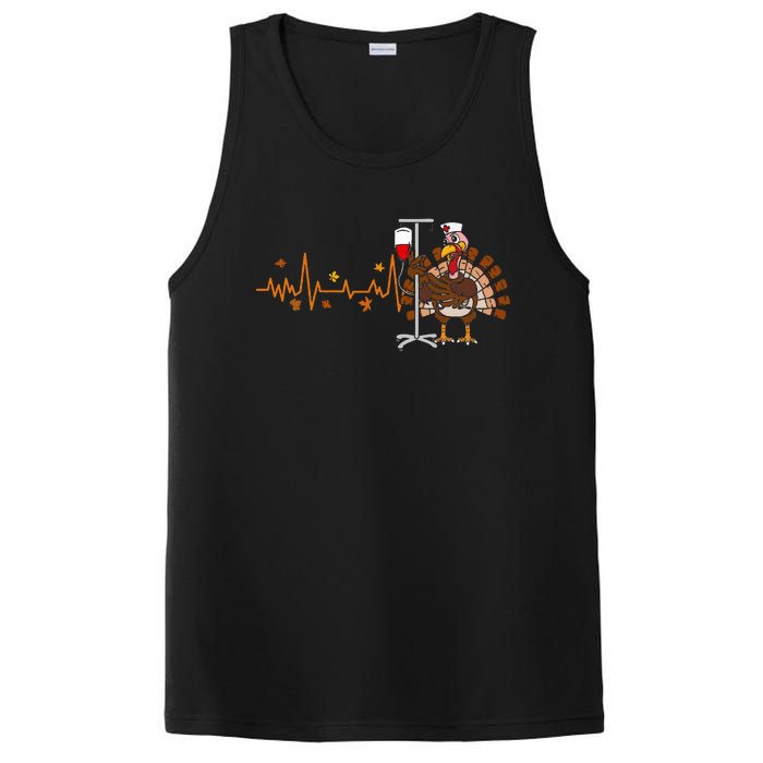 Heartbeat Turkey Nurse Thanksgiving PosiCharge Competitor Tank