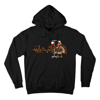 Heartbeat Turkey Nurse Thanksgiving Tall Hoodie