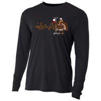 Heartbeat Turkey Nurse Thanksgiving Scrub Cooling Performance Long Sleeve Crew