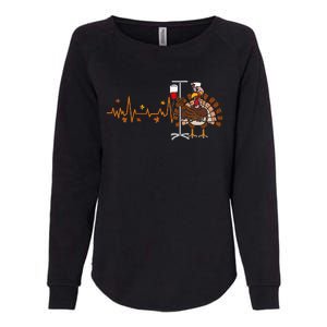 Heartbeat Turkey Nurse Thanksgiving Scrub Womens California Wash Sweatshirt