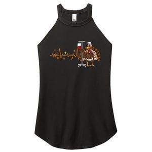 Heartbeat Turkey Nurse Thanksgiving Scrub Women's Perfect Tri Rocker Tank