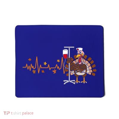 Heartbeat Turkey Nurse Thanksgiving Scrub Top With Graphic Design Great Gift Mousepad