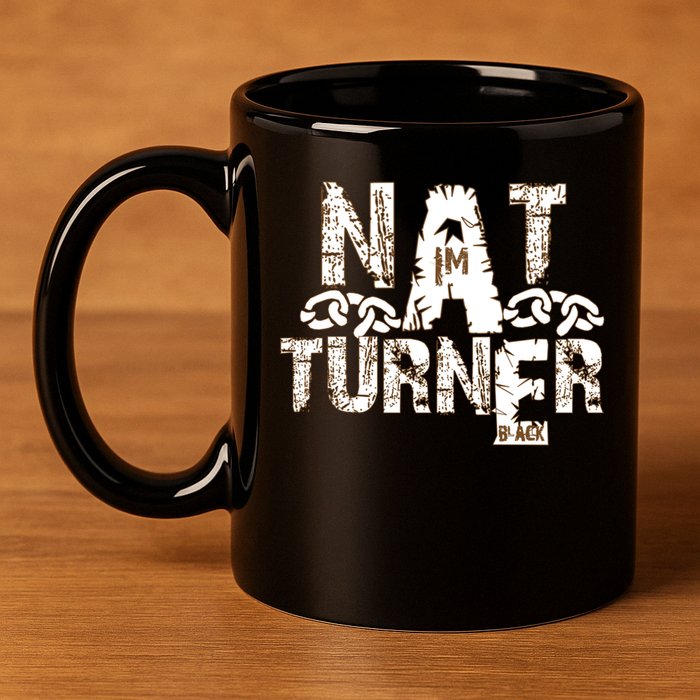 Historically Tee Nat Turner Cute Gift Blue Small 11oz C Handle Ceramic Mug